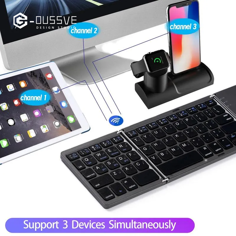G-OUSSVE｜Ultra-thin Wireless Mini Bluetooth-compatible Keyboard, Foldable & Simple Design Tablet Keyboard for Household & Office