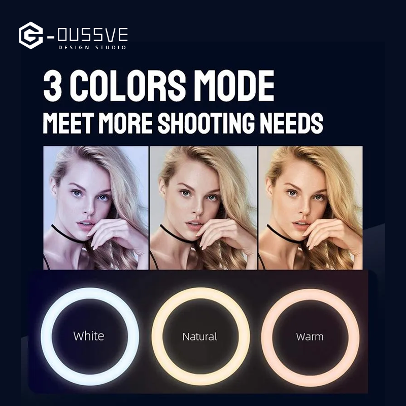 G-OUSSVE | Magnetic Selfie Ring Light, Rechargeable LED Fill Light for iPhone&Camera, Smartphone Camera Handle, Video Photo Shooting Acccessory Compatible with Magsafe Phone Light Clip