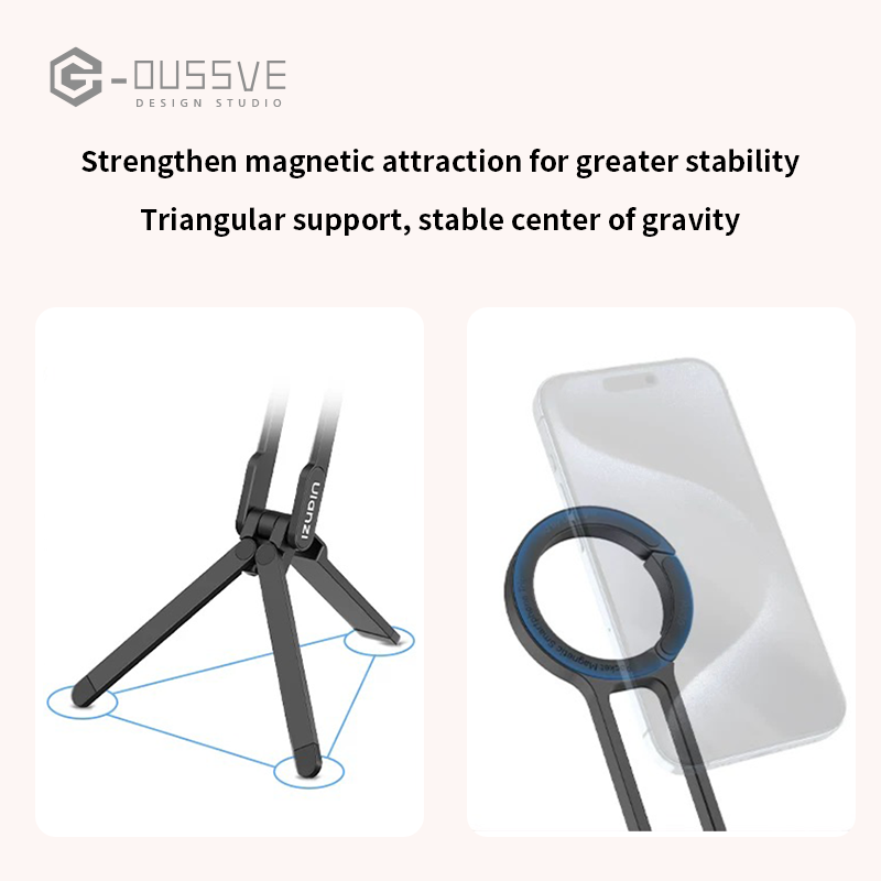 G-OUSSVE | Magsafe Phone Holder Tripod Dual-sided Magnetic Phone Stand for lphone Phone Outdoor Travel Vlog LiveStreaming