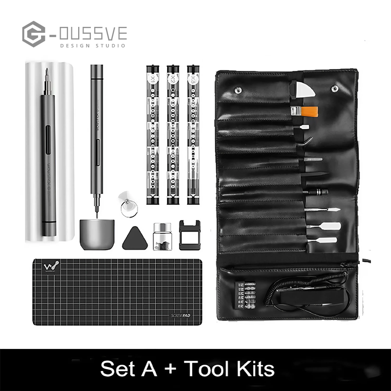 G-OUSSVE | Electric Screwdriver with 3 LED Lights, Precision Repair Tools Kit with Type-C Charging, for Smartphones, Toys, Clock, Camera,Laptop