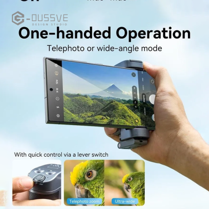 G-OUSSVE | Universal Smartphone Camera Grip with Selfie Stick, Wireless Bluetooth-compatible Remote Control One-handed Quick Zoom & Mode Switching Compatible with Samsung Android Phone