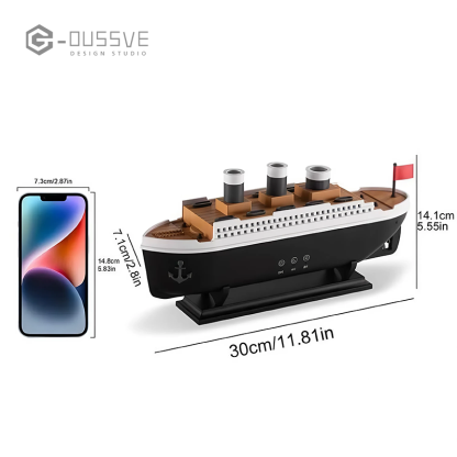 G-OUSSVE | Ship Design Air Humidifier,Remote Control Timing Adjustable Double Mode Air Diffuser,Home Decor with Remote Control