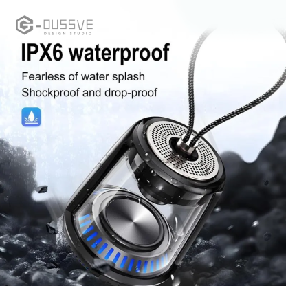 G-OUSSVE | Portable Wireless Speaker, USB Rechargeable Bluetooth-compatible Speaker with RGB Dimmable Light, Outdoor Waterproof Speaker for Home Party Outdoor Beach