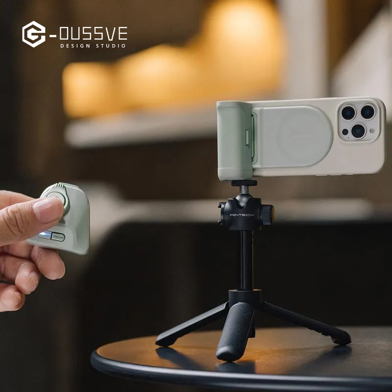 G-OUSSVE|MagCam Phone Grip Kit, 3-in-1 Mobile Phone Grip with MagSafe Wireless Charging/Detachable Bluetooth Remote, Built in Powerbank, Phone Stand