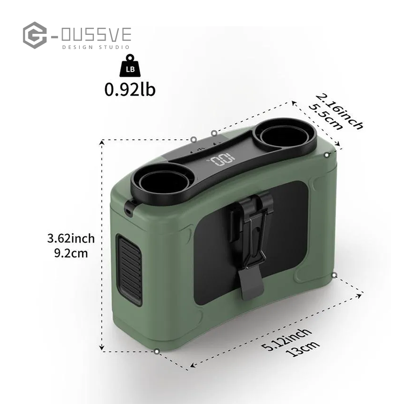 G-OUSSVE｜Rechargeable Waist Fan, 1 Count Strong Airflow Mini Wearable Belt Fan, 10 Speed Portable Neck Fan for Outdoor, Camping