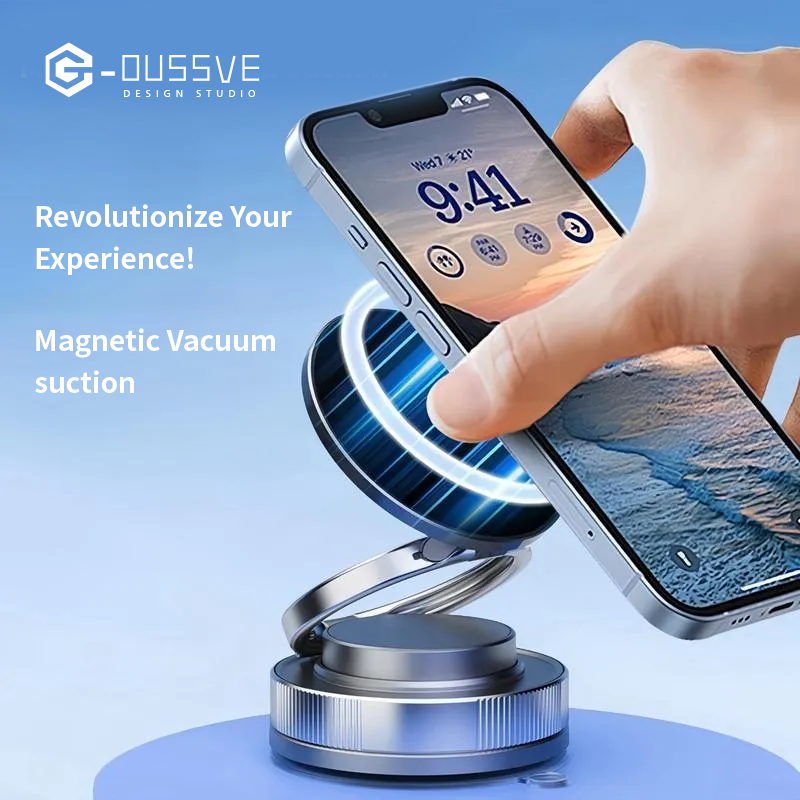 G-OUSSVE|360 Adjustable Vacuum Magnetic Phone Holder,Suction Cup Phone Mount for Magsafe, Portable Cell Phone Holder for Car, Makeup/Gym/Mirror,Fit for All iphone iphone 11 and above