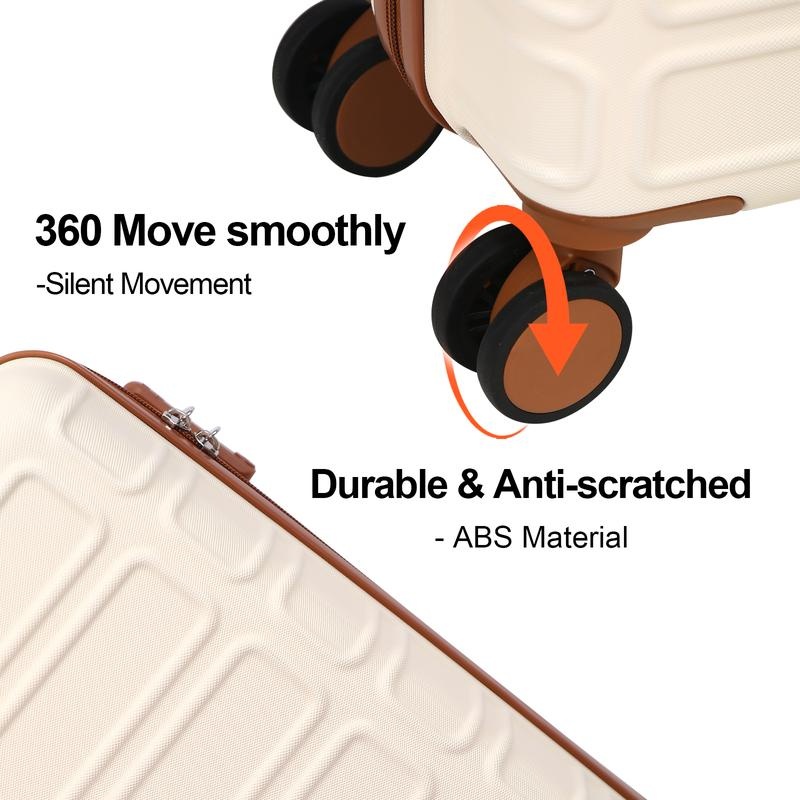 G-OUSSVE | 4 Piece Expandable Luggage Sets, ABS Travel Suitcase Set with Double Spinner Wheels, TSA Lock Hardshell Durable Traveling Bag Luggage Sets (13/20/26/28in) Gift for Back to School