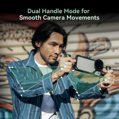 G-OUSSVE｜Brandon Li Mobile Video Kit for iPhone15 Pro Max Co-Design Edition with Wireless Quick Release Dual Handles VND Phone Filter and Filter Adapter for Video Content Creator-  4407,Phone Cage for iPhone 15 Pro