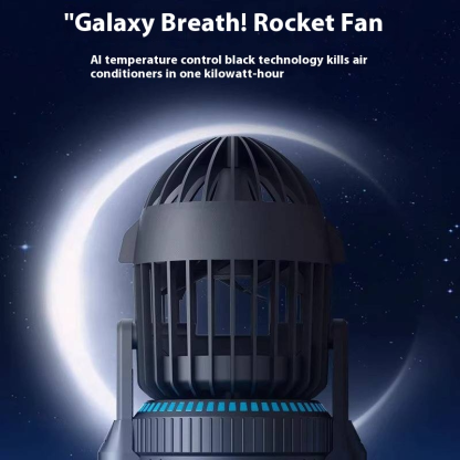 G-OUSSVE Rocket Desktop Fan Multifunctional Creative RGB Colorful Silent Fan Dual Drive Spray System Ornament Fan