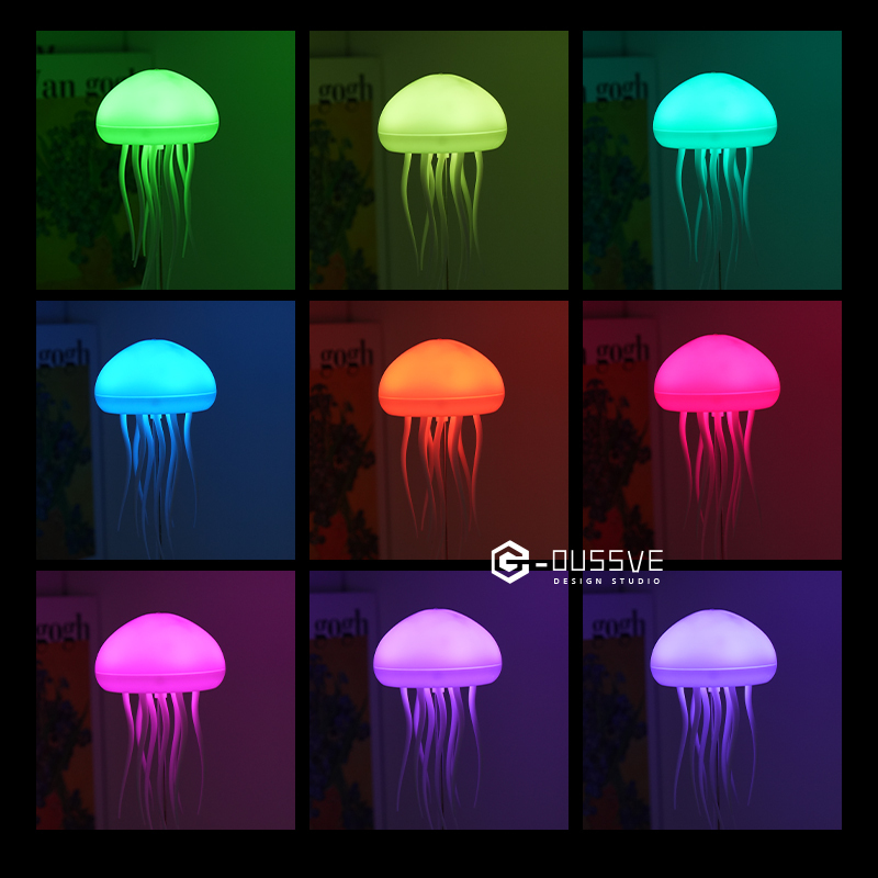 G-OUSSVE｜The newest Hot-Selling Seven-Color Jellyfish Lamp with Eco-Friendly Design and Easy Control，Ambient Light and The Perfect Home Decoration 