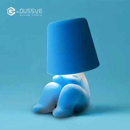G-OUSSVE｜Cute Doll Design Table Lamp, 1 Count USB Rechargeable 3-level Dimmable Night Light, Decorative Light for Bedroom, Living Room, Office