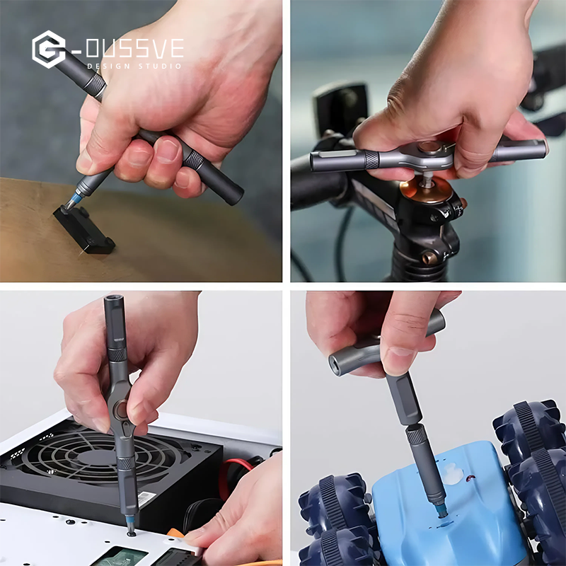 G-OUSSVE | Magnetic Screwdriver Set, Multifunctional Screwdriver Set with Detachable T-shaped Ratchet Handle, Household Maintenance Tool Kit