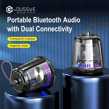 G-OUSSVE | Portable Wireless Speaker, USB Rechargeable Bluetooth-compatible Speaker with RGB Dimmable Light, Outdoor Waterproof Speaker for Home Party Outdoor Beach