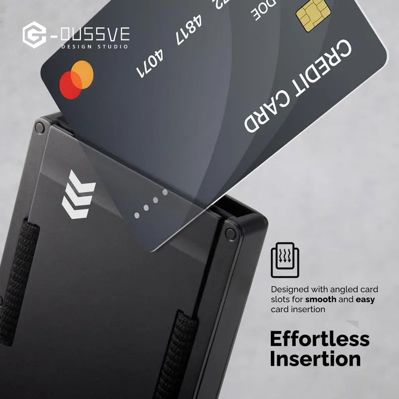 G-OUSSVE | Wallet For Men With Slim Aluminum pop-up Credit Card Holder, Men's RFID Blocking Wallet, Gifts for Men