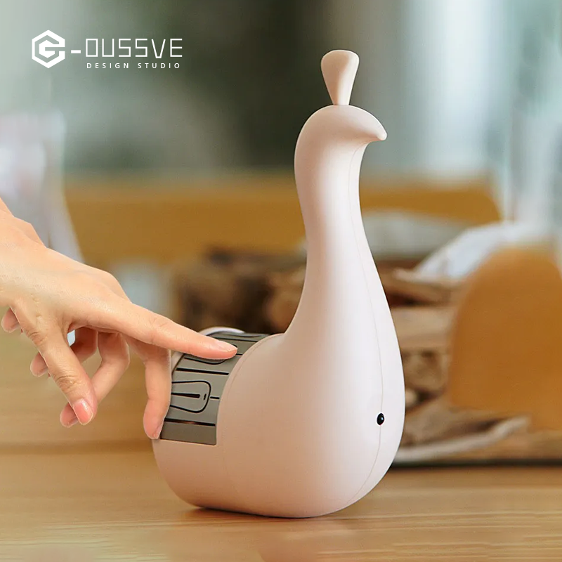 G-OUSSVE | Peacock Lamp, Peacock Wall Light, 7 Color Ambient Projection Lamp with Remote Control, USB Charging Rainbow Peacock Nightlight, LED Wall Table Decor for Home Living Room Office 