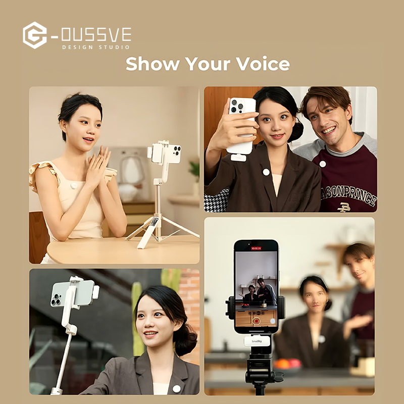 G-OUSSVE | SmallRig S60 USB-C Wireless Mic,Magnetic Clip Pro Kit for iPhone 15/16 Pro & Android,44H Studio Sound with Noise Cancelling, Crystal Clear Audio,Compact,Lightweight Design Lavalier Microphone for Vlog, Live Streaming, Content Creation 4706/4934