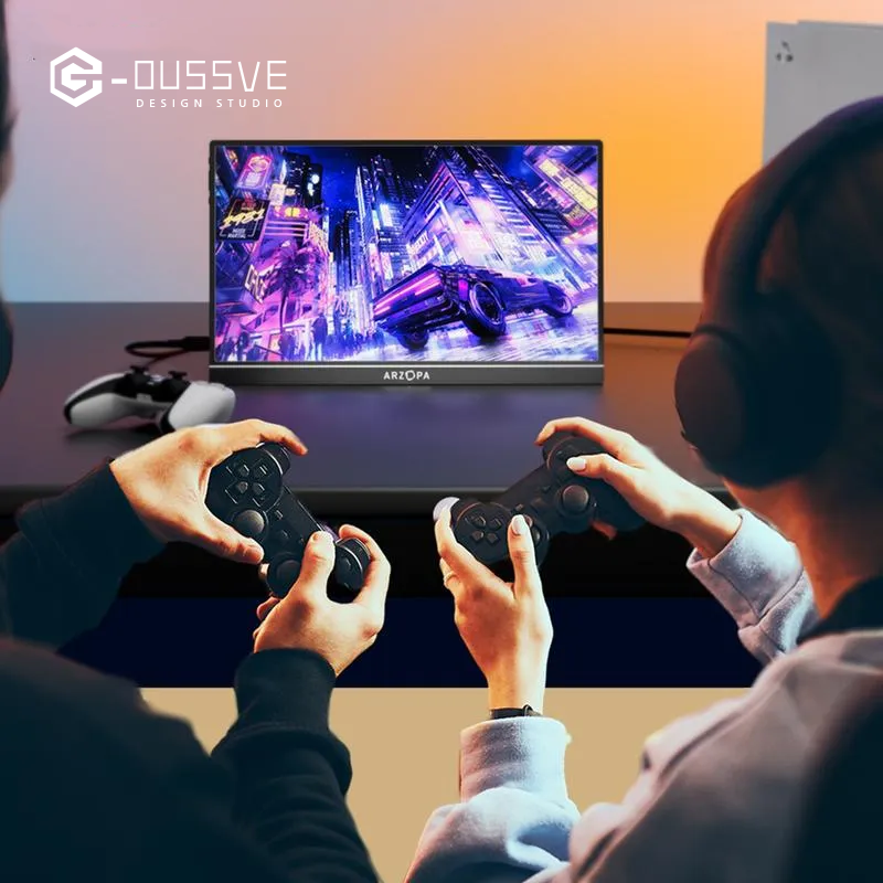 G-OUSSVE |  16.1'' 100% sRGB 144Hz&60Hz Portable Gaming Monitor 1080P FHD Kickstand Portable Monitor External Second Screen for Laptop,PC,PS5,Xbox,Switch