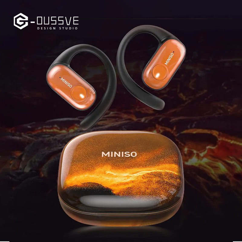 G-OUSSVE|MINISO MS185 OWS Open Ear Wireless Bluetooth Earbuds Quicksand Luminous Headphones HIFI Sound Quality Sports Headphones IPX5 Waterproof With microphone