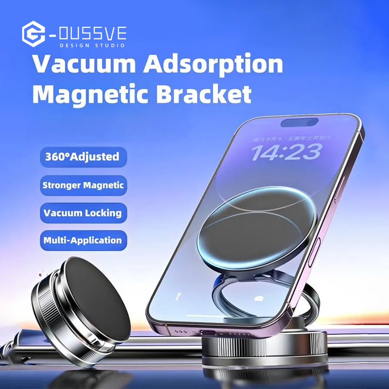 G-OUSSVE|360 Adjustable Vacuum Magnetic Phone Holder,Suction Cup Phone Mount for Magsafe, Portable Cell Phone Holder for Car, Makeup/Gym/Mirror,Fit for All iphone iphone 11 and above