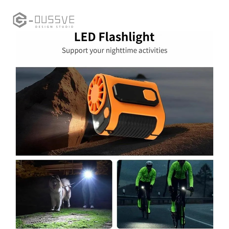 G-OUSSVE｜Portable Waist Fan, Personal Cool Clip Fan, Battery Powered Fan, Clip On Fan for Bed, Portable Rechargeable, Household Essentials, Cooling Vest for Outdoor Jobsite Camping Travel