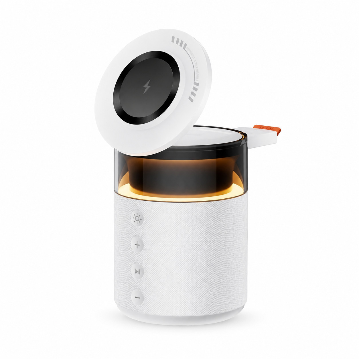 G-OUSSVE 3-in-1 Magnetic Wireless Charging Speaker, Bluetooth Speaker, 15W iPhone Charger, Warm Night Light & Device Stand