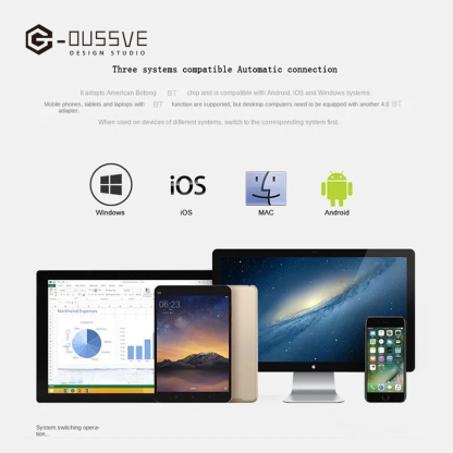 G-OUSSVE｜Ultra-thin Wireless Mini Bluetooth-compatible Keyboard, Foldable & Simple Design Tablet Keyboard for Household & Office