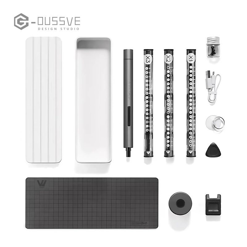 G-OUSSVE | Electric Screwdriver with 3 LED Lights, Precision Repair Tools Kit with Type-C Charging, for Smartphones, Toys, Clock, Camera,Laptop