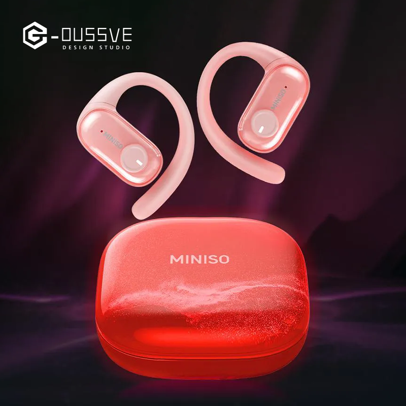 G-OUSSVE|MINISO MS185 OWS Open Ear Wireless Bluetooth Earbuds Quicksand Luminous Headphones HIFI Sound Quality Sports Headphones IPX5 Waterproof With microphone
