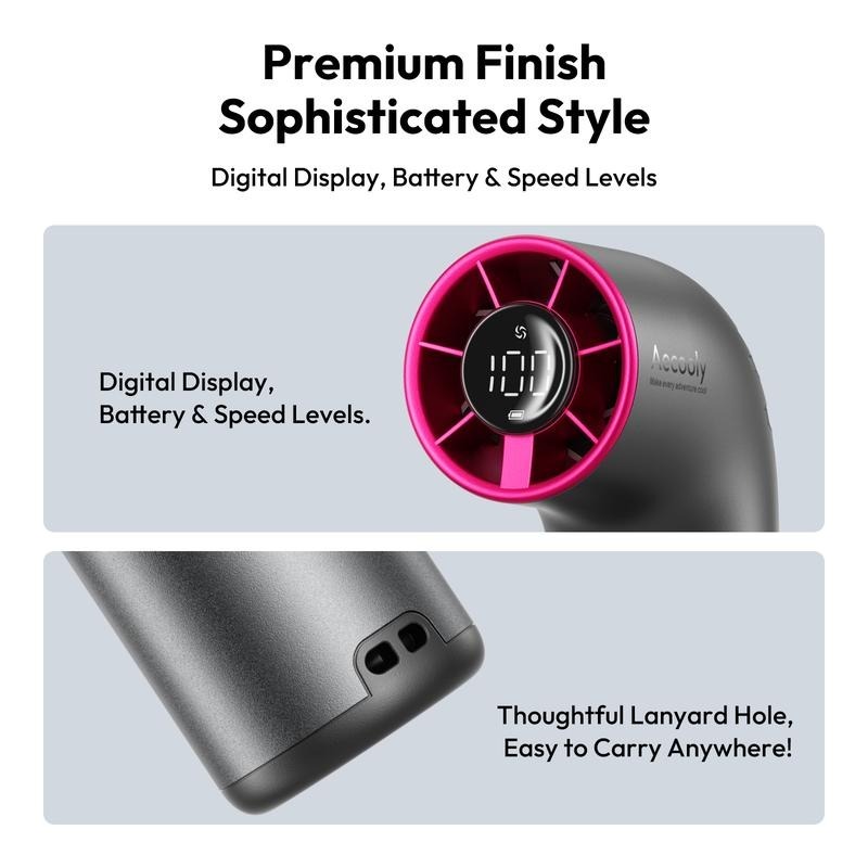 Portable Handheld Fan, Powerful Turbo Mini Fan, 19000 RPM High Speed Aero Ultra, 15H Max Cooling Time, 7 Speeds Aluminum Case, Pocket Rechargeable Personal Small Travel GIfts for Women, FathersDayGift