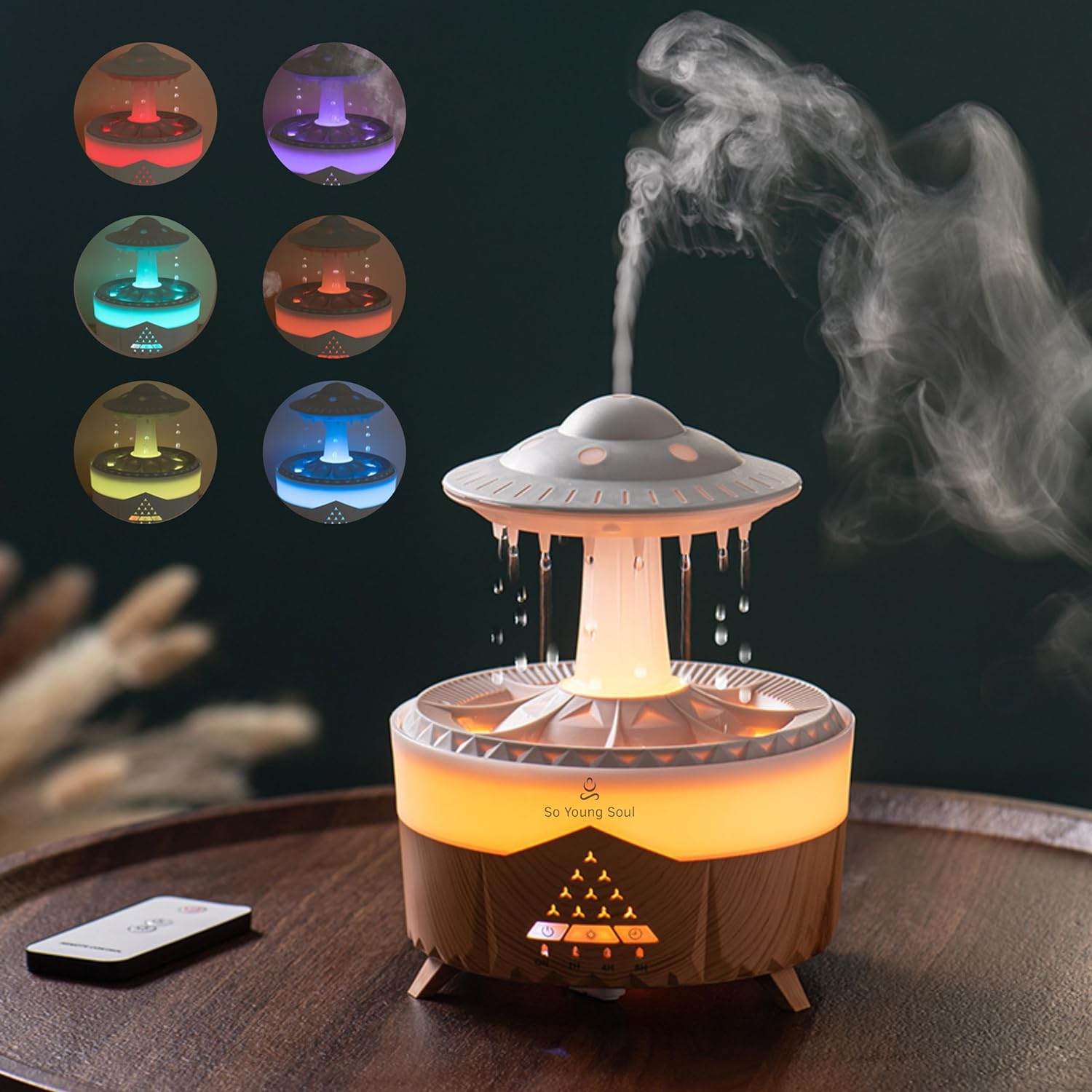 GOUSSVE｜Cloud Rain Humidifiers Essential Oil Diffuser with 7 Colors n