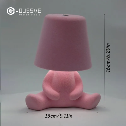 G-OUSSVE｜Cute Doll Design Table Lamp, 1 Count USB Rechargeable 3-level Dimmable Night Light, Decorative Light for Bedroom, Living Room, Office