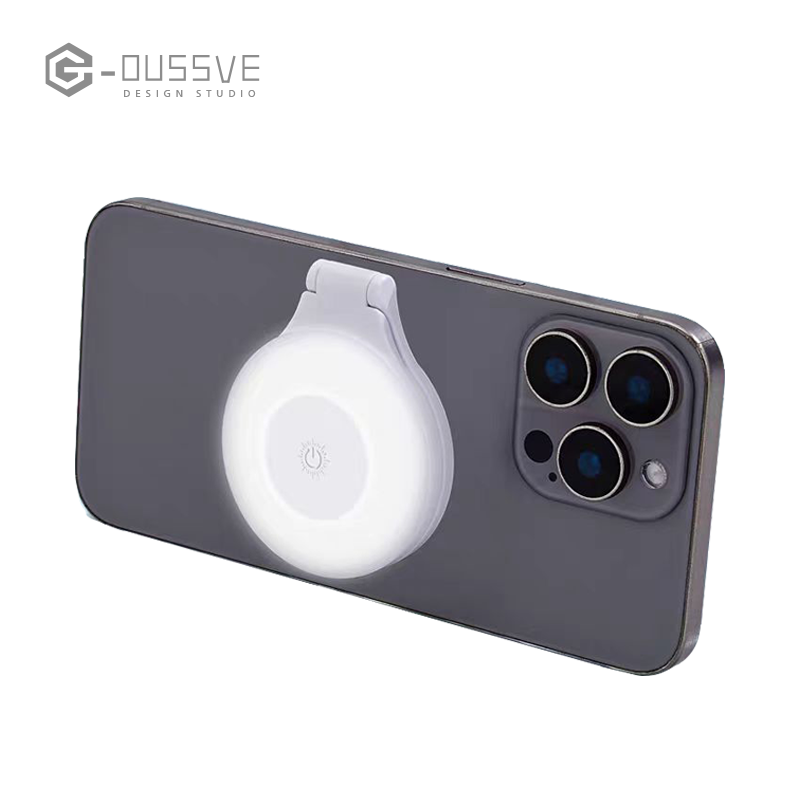 G-OUSSVE | Magnetic Selfie Ring Light, Rechargeable LED Fill Light for iPhone&Camera, Smartphone Camera Handle, Video Photo Shooting Acccessory Compatible with Magsafe Phone Light Clip