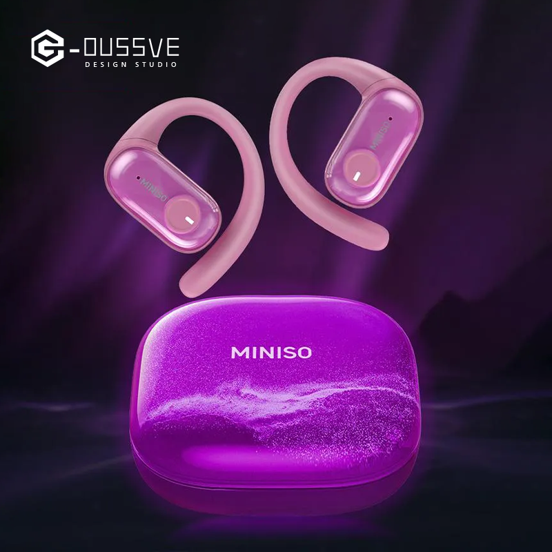 G-OUSSVE|MINISO MS185 OWS Open Ear Wireless Bluetooth Earbuds Quicksand Luminous Headphones HIFI Sound Quality Sports Headphones IPX5 Waterproof With microphone