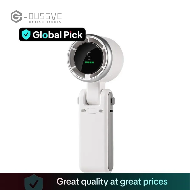 G-OUSSVE｜Global Pick USB-C Charging Portable Handheld High Speed Fan, Versatile 5-speed Airflow Wind Speed Fan, Foldable & Hanging Neck Fan Suitable for Family, Travel, and School, Boyfriend Gift, Best Friend Gifts, Camping Essentials