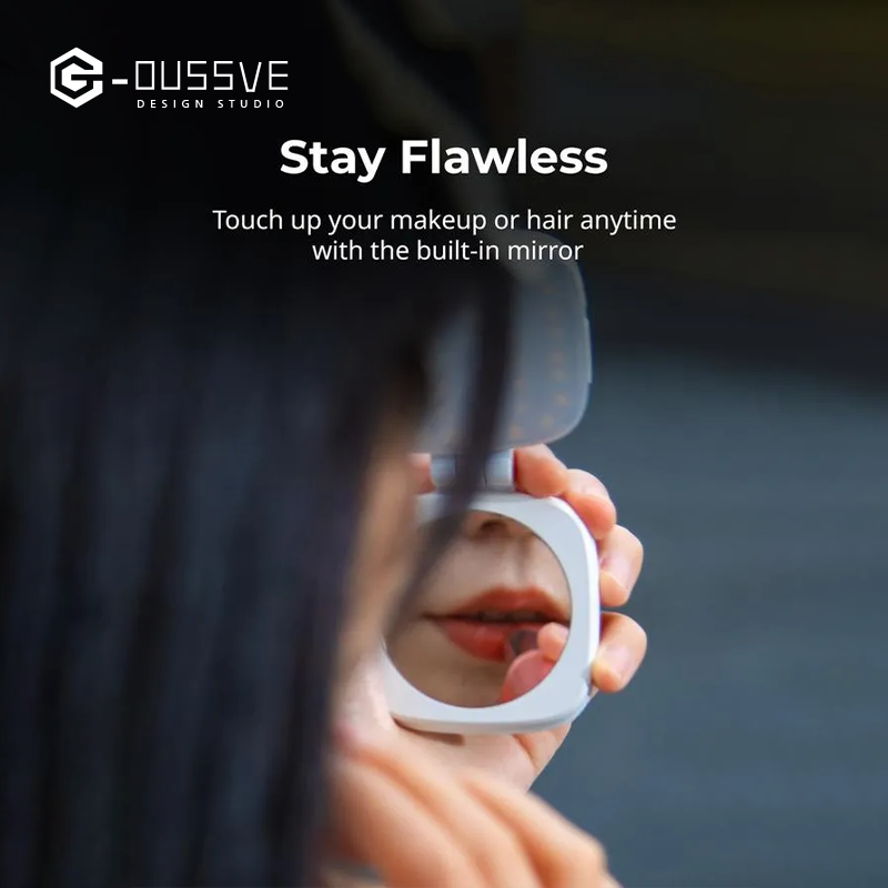 G-OUSSVE|Magnetic Selfie Light for iPhone, Phone Light with a Mirror, Instant Attachment for MagSafe, for Selfies, Video Conference, Vibe P48 Black/White 4656/4933 Convenient Vlogging kit