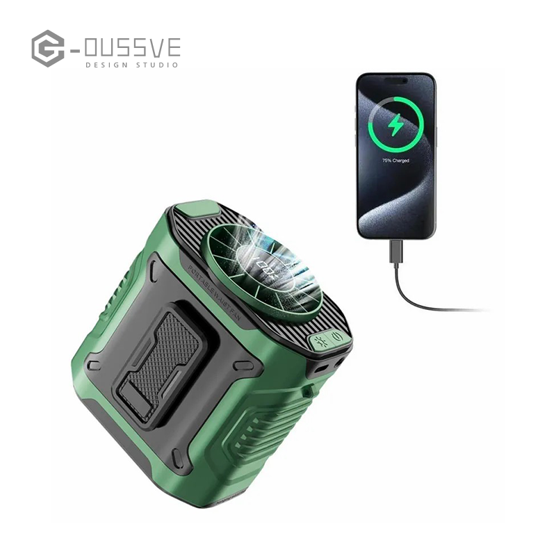 G-OUSSVE｜Portable Waist Fan, Personal Cool Clip Fan, Battery Powered Fan, Clip On Fan for Bed, Portable Rechargeable, Household Essentials, Cooling Vest for Outdoor Jobsite Camping Travel