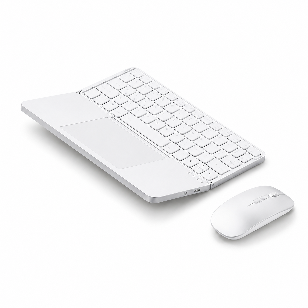 G-OUSSVE Portable Wireless BT Foldable Keyboard New Detachable Leather Stand for Tablet Phone Touch Typing Mini Keyboard with Ergonomic Design , External Keyboard, Ergonomic Keyboard Pad 