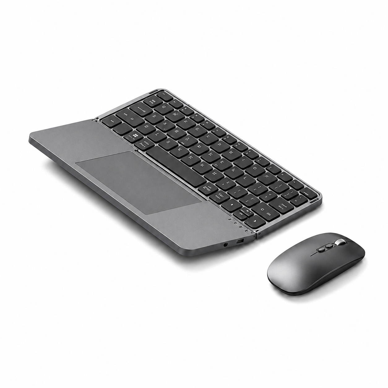 G-OUSSVE Portable Wireless BT Foldable Keyboard New Detachable Leather Stand for Tablet Phone Touch Typing Mini Keyboard with Ergonomic Design , External Keyboard, Ergonomic Keyboard Pad 