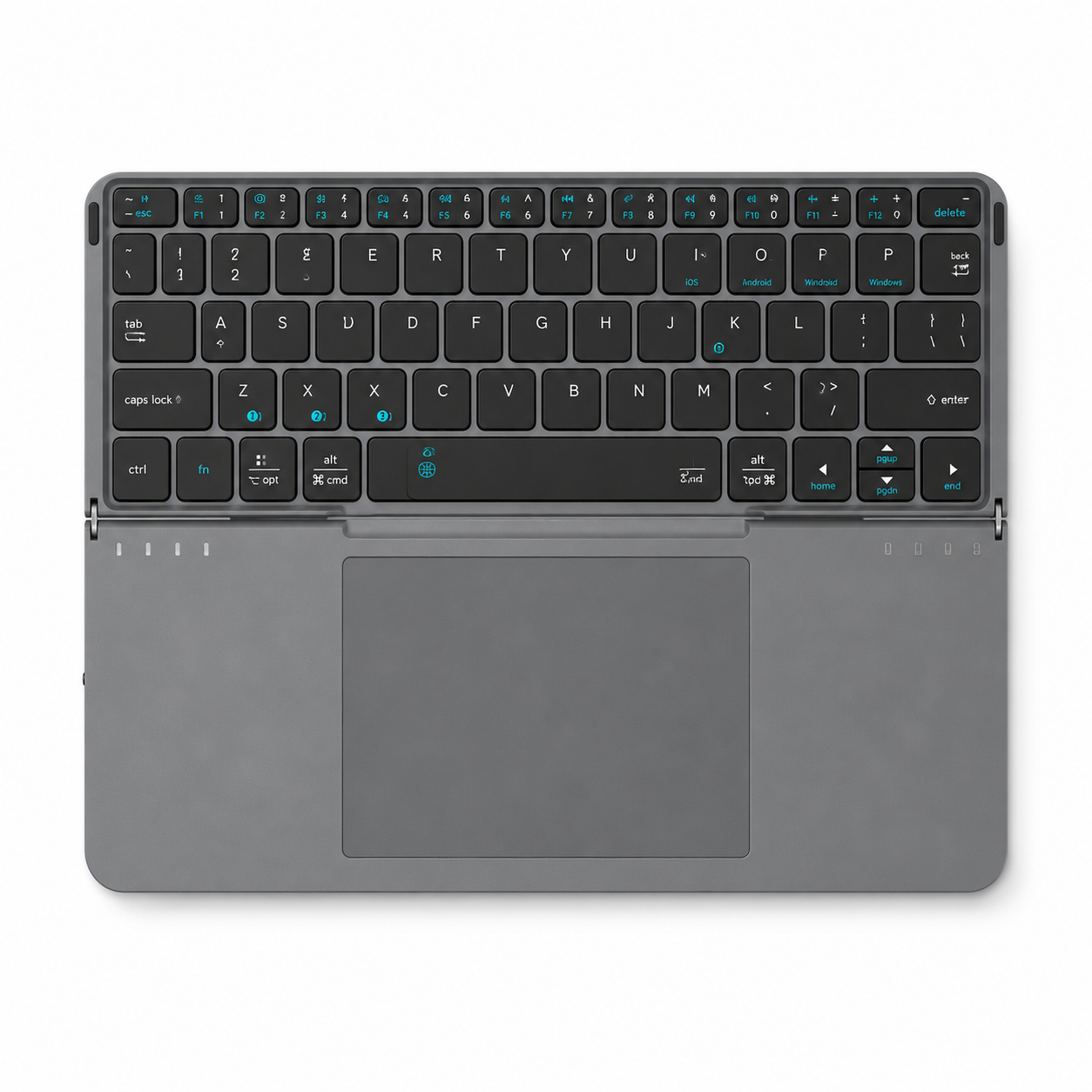 G-OUSSVE Portable Wireless BT Foldable Keyboard New Detachable Leather Stand for Tablet Phone Touch Typing Mini Keyboard with Ergonomic Design , External Keyboard, Ergonomic Keyboard Pad 