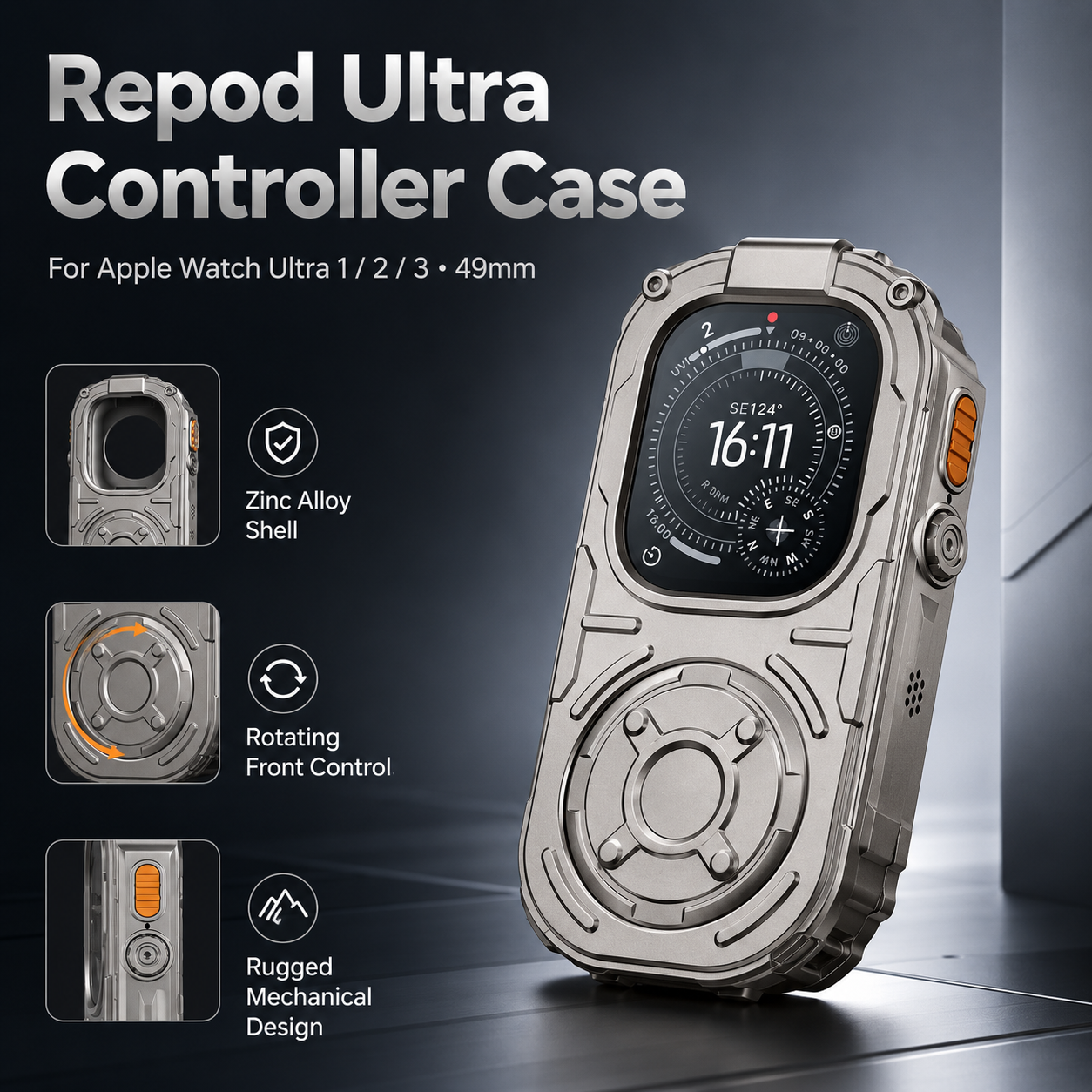 G-OUSSVE Repod Ultra 49mm Zinc Alloy Handheld Controller Case for Apple Watch Ultra 1/2/3