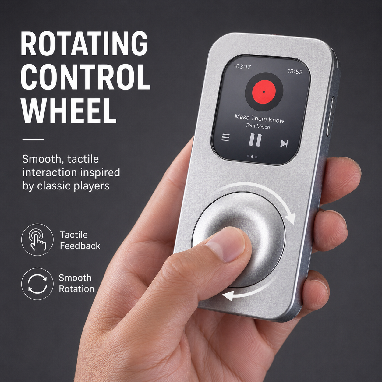 G-OUSSVE Retro Click-Wheel Metal Case for Apple Watch – iPod-Inspired Handheld Conversion