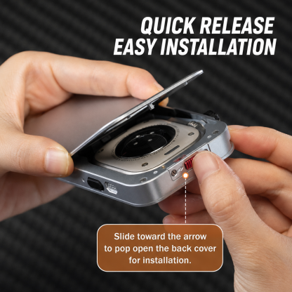 G-OUSSVE Retro Click-Wheel Metal Case for Apple Watch – iPod-Inspired Handheld Conversion