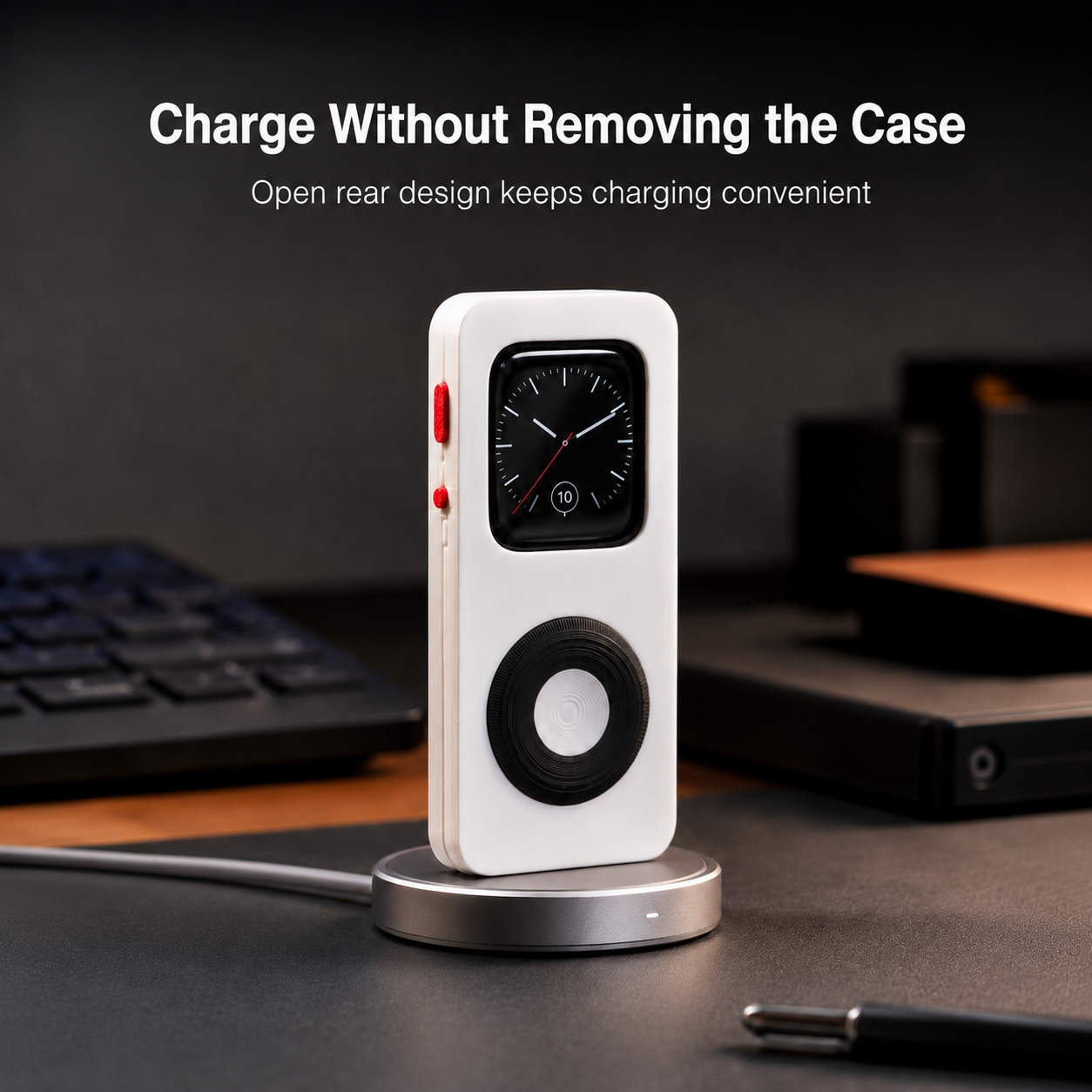 G-OUSSVE 3D-Printed Retro Scroll-Wheel Case for Apple Watch Series 7/8/9