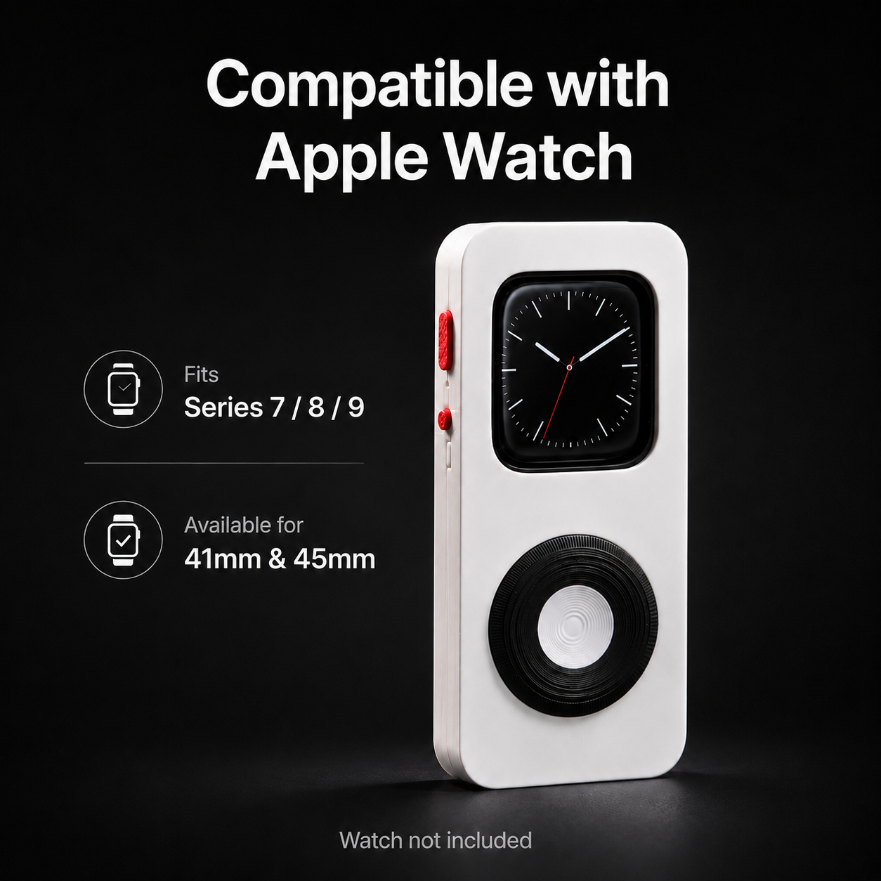 G-OUSSVE 3D-Printed Retro Scroll-Wheel Case for Apple Watch Series 7/8/9