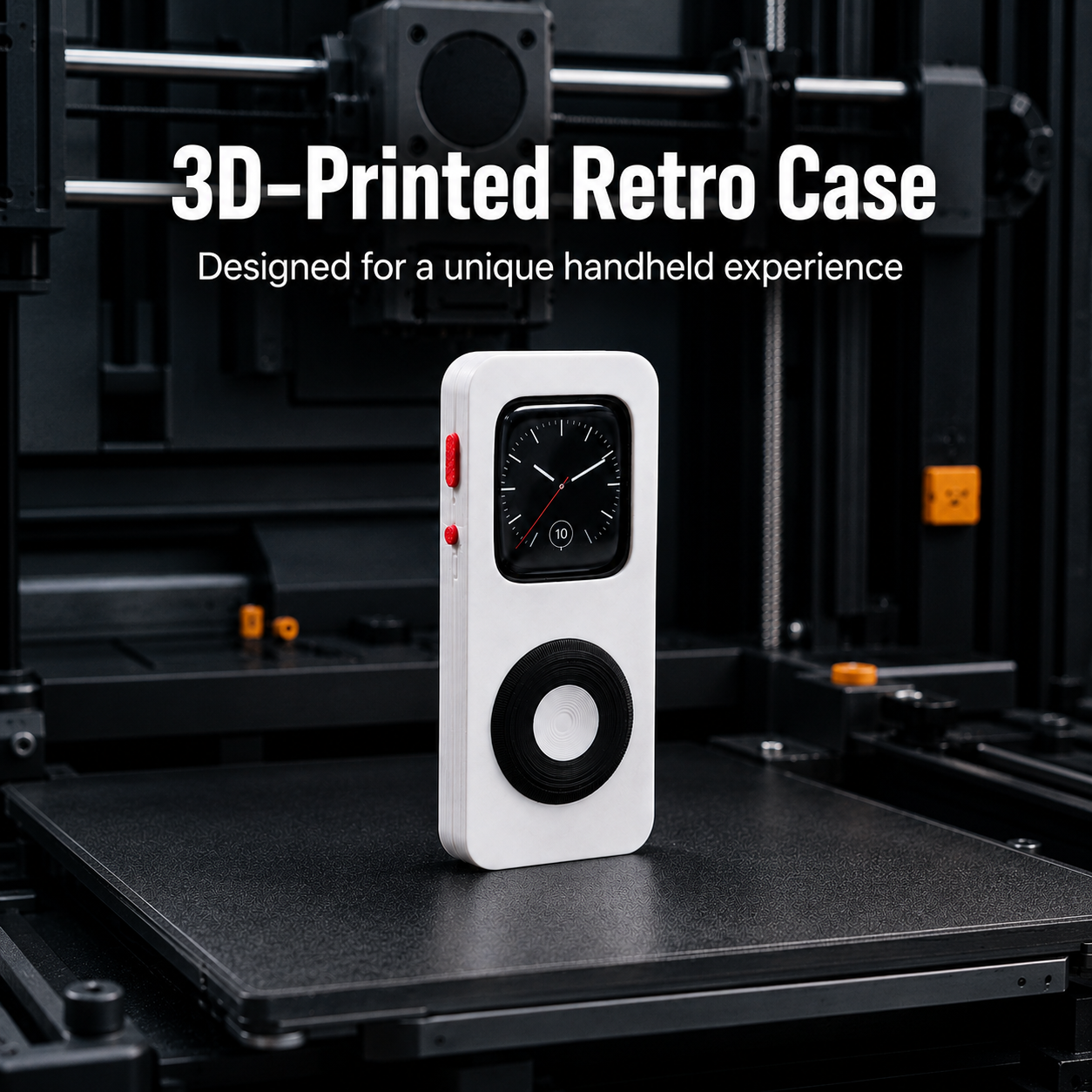 G-OUSSVE 3D-Printed Retro Scroll-Wheel Case for Apple Watch Series 7/8/9