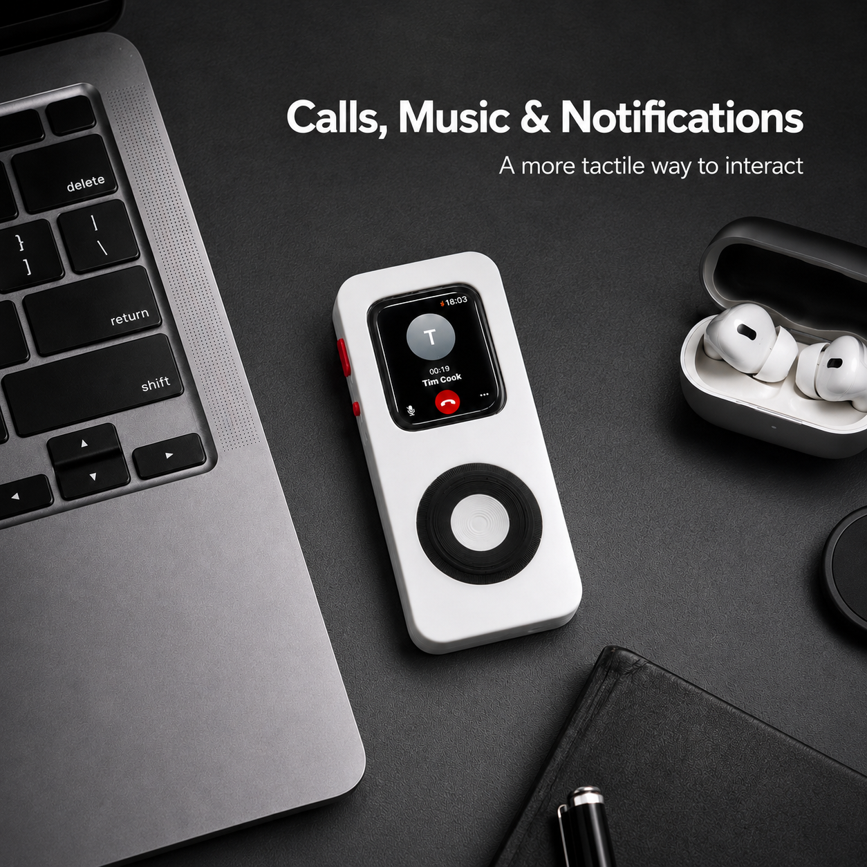G-OUSSVE 3D-Printed Retro Scroll-Wheel Case for Apple Watch Series 7/8/9