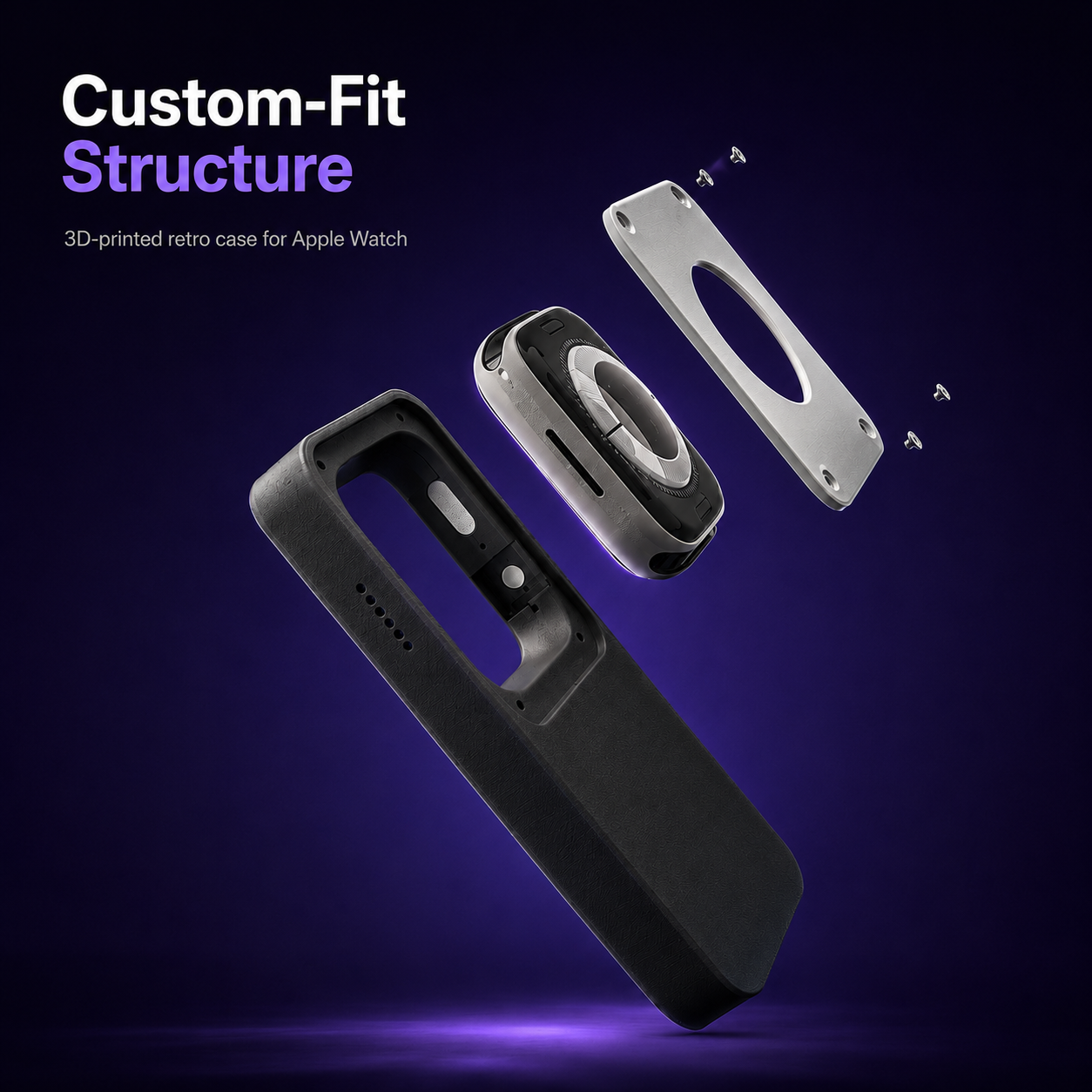 G-OUSSVE 3D-Printed Retro Scroll-Wheel Case for Apple Watch Series 7/8/9