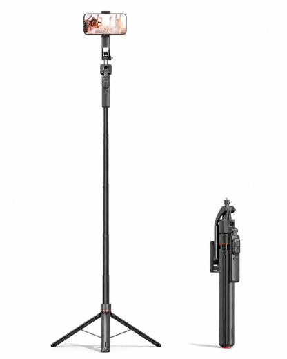 G-OUSSVE 1.76m Tracking Function Automatic Pop-open Tripod Stand for Cell Phone, Detachable Phone Clip, Gesture Controls The Stable Tripod, Selfie Accessories