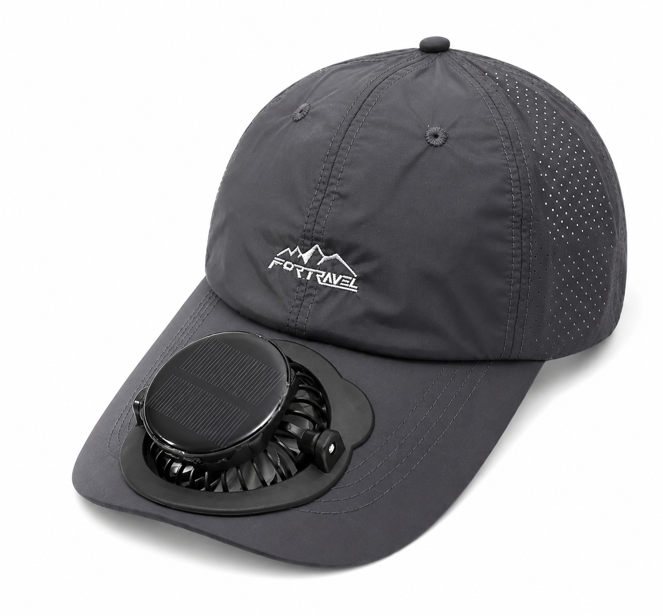 G-OUSSVE Summer Breathable Solar-Charging Fan Hat for Adults - Sun Protection Outdoor Baseball Cap with 1000mAh Battery, 8-16Hrs Runtime & Digital Display