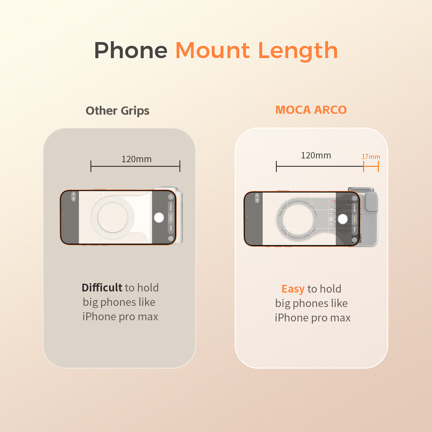 G-OUSSVE | Magnetic Handheld Grip Phone Stand Camera Assistant with LED Fill Light, Magnetic Ring and Phone Case, Compatible with iOS 26/iOS 18/iOS 17, Ergonomic Grip, One-Tap Camera, Rechargeable Remote, Ideal for Photography Enthusiasts